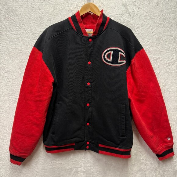 Champion Other - VTG Champion Varsity Letterman Jacket Mens XL Red Snap Front Quilted Big C Logo